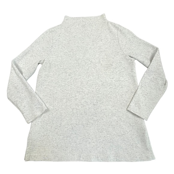 J. Jill Tops - J.Jill Wearever Womens Flecked Ribbed Mock Neck Tunic Top Sweater Oatmeal Gray M